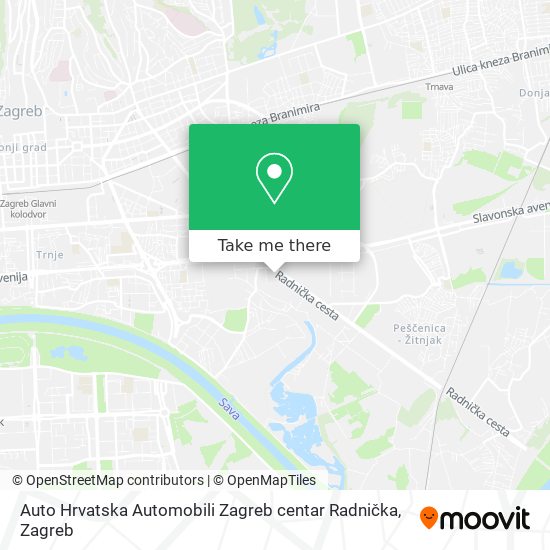 Auto Hrvatska Automobili Zagreb centar Radnička map