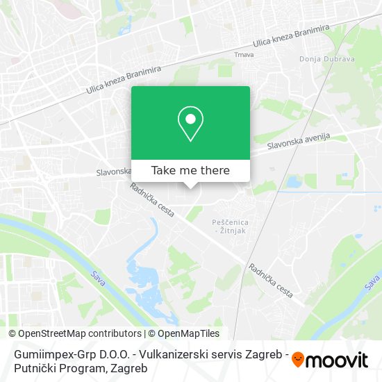 Gumiimpex-Grp D.O.O. - Vulkanizerski servis Zagreb - Putnički Program map