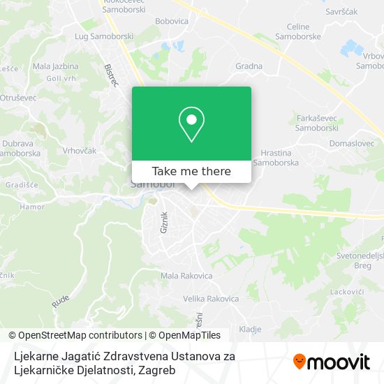 Ljekarne Jagatić Zdravstvena Ustanova za Ljekarničke Djelatnosti map