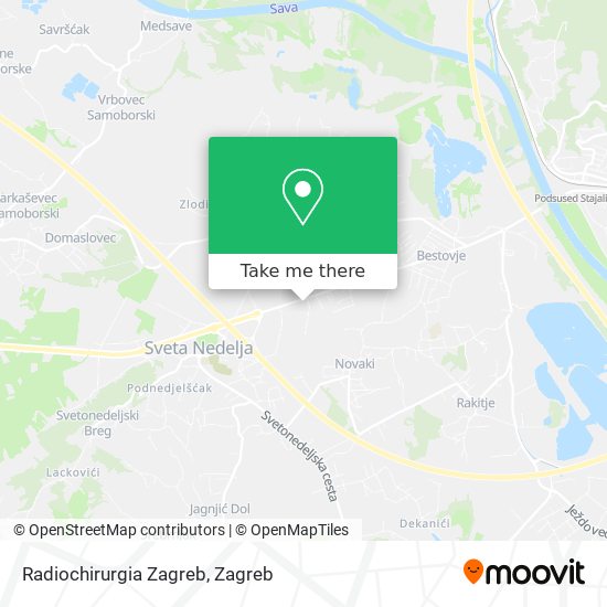Radiochirurgia Zagreb map