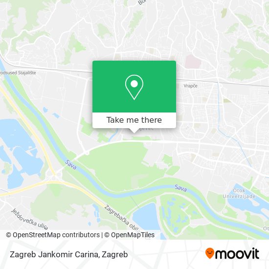 Zagreb Jankomir Carina map