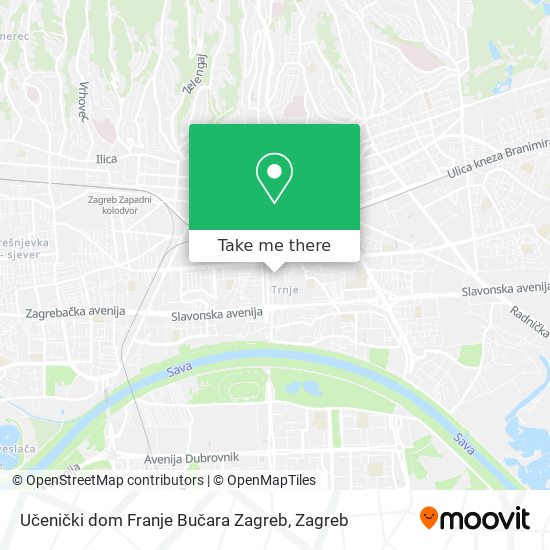 Učenički dom Franje Bučara Zagreb map