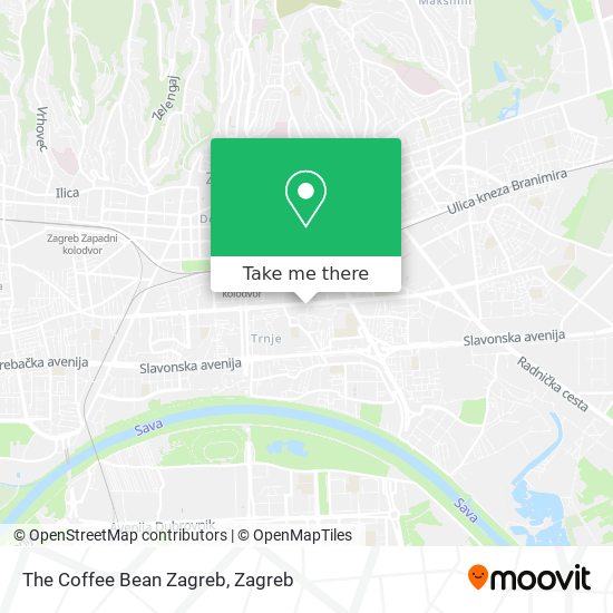 The Coffee Bean Zagreb map