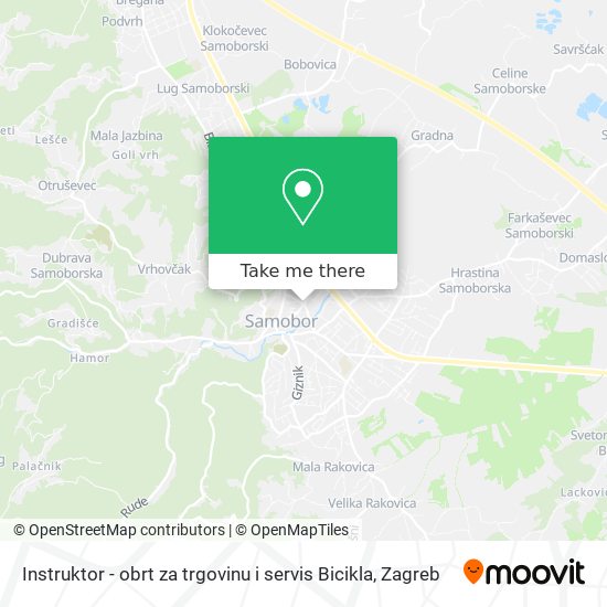 Instruktor - obrt za trgovinu i servis Bicikla map