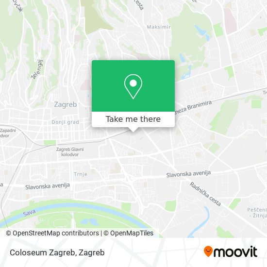 Coloseum Zagreb map