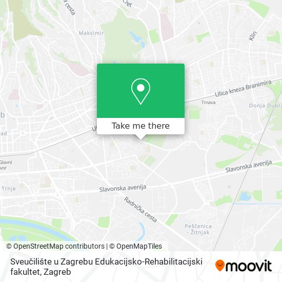 Sveučilište u Zagrebu Edukacijsko-Rehabilitacijski fakultet map