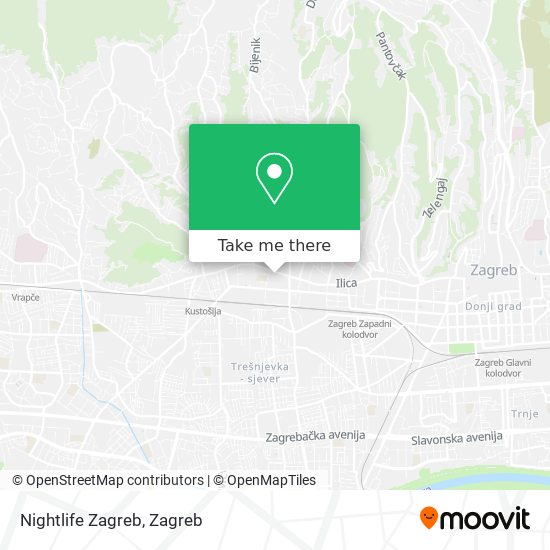 Nightlife Zagreb map