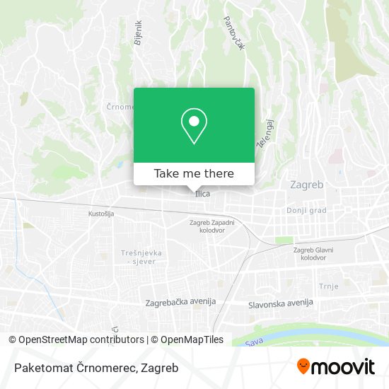 Paketomat Črnomerec map
