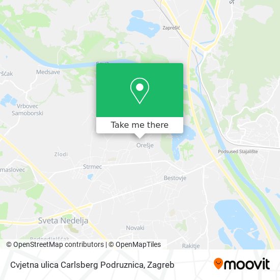 Cvjetna ulica Carlsberg Podruznica map