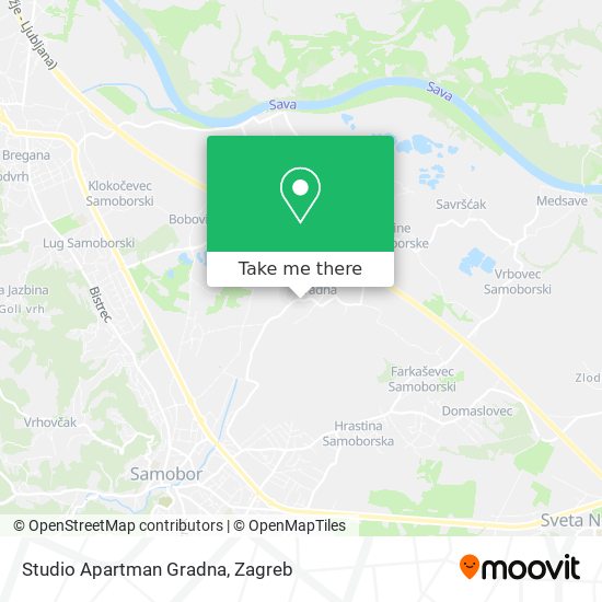 Studio Apartman Gradna map