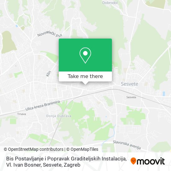 Bis Postavljanje i Popravak Graditeljskih Instalacija, Vl. Ivan Bosner, Sesvete map