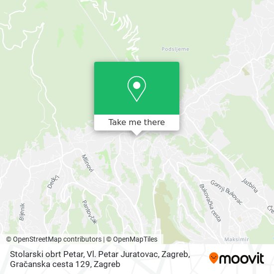 Stolarski obrt Petar, Vl. Petar Juratovac, Zagreb, Gračanska cesta 129 map