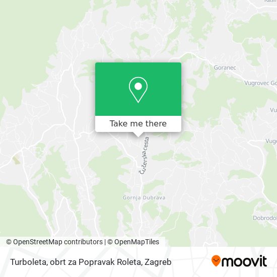 Turboleta, obrt za Popravak Roleta map