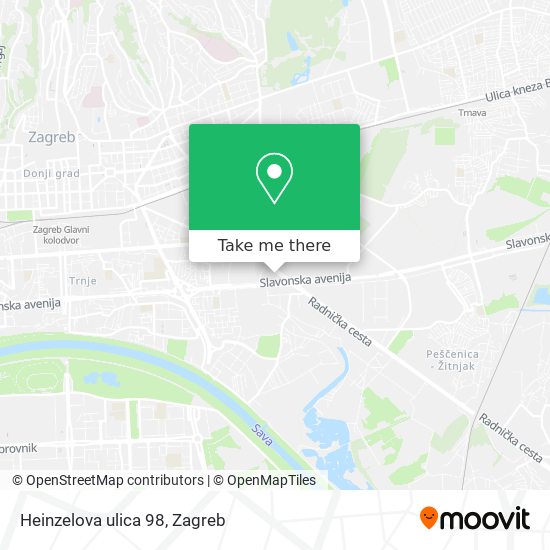 Heinzelova ulica 98 map
