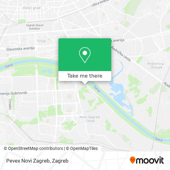 Pevex Novi Zagreb map