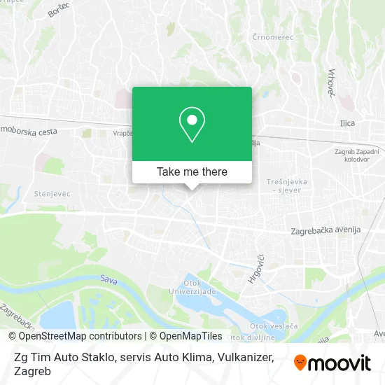 Zg Tim Auto Staklo, servis Auto Klima, Vulkanizer map