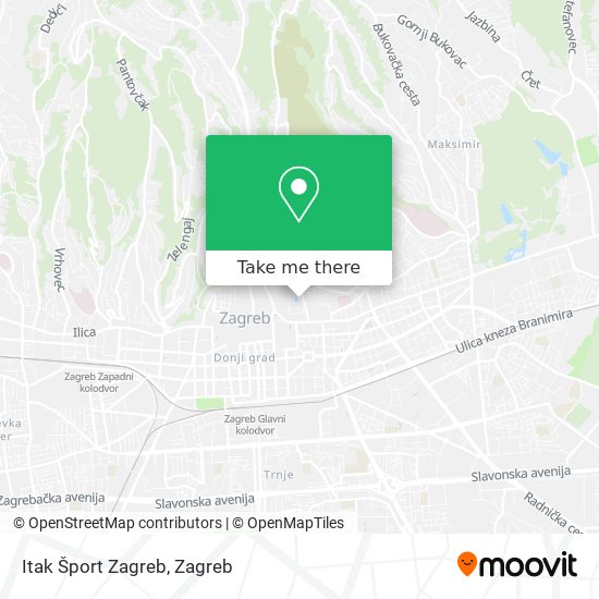 Itak Šport Zagreb map