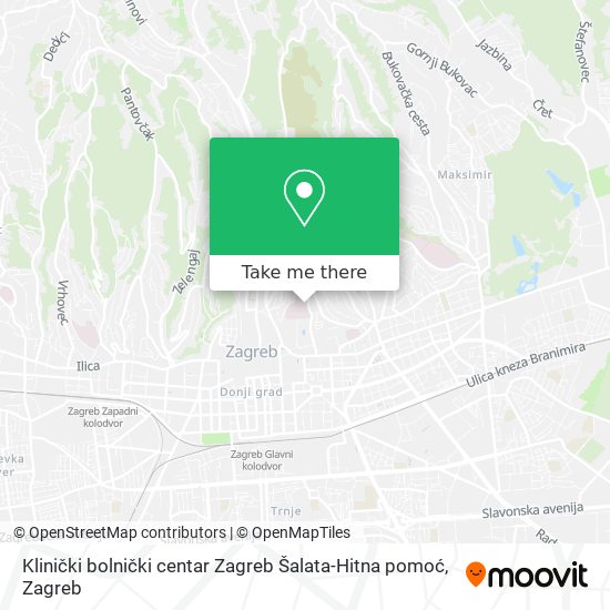 Klinički bolnički centar Zagreb Šalata-Hitna pomoć map