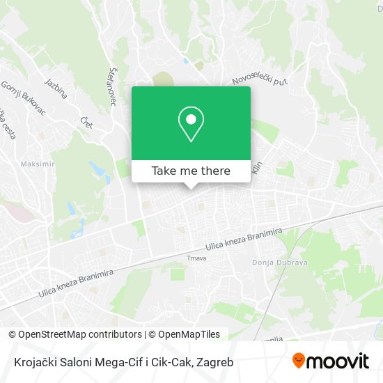 Krojački Saloni Mega-Cif i Cik-Cak map
