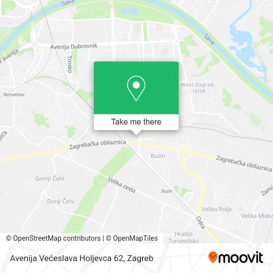 Avenija Većeslava Holjevca 62 map