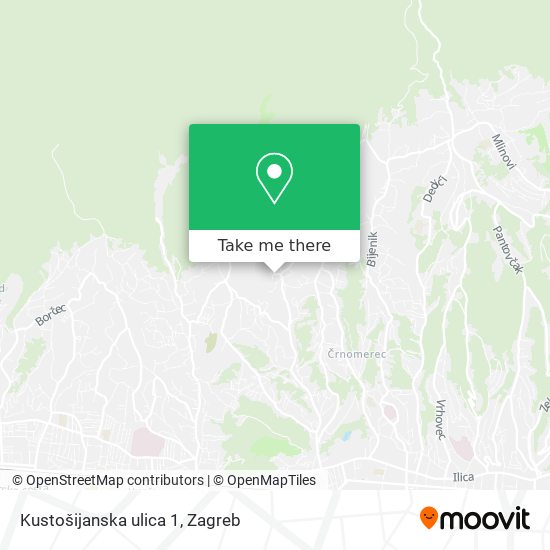 Kustošijanska ulica 1 map
