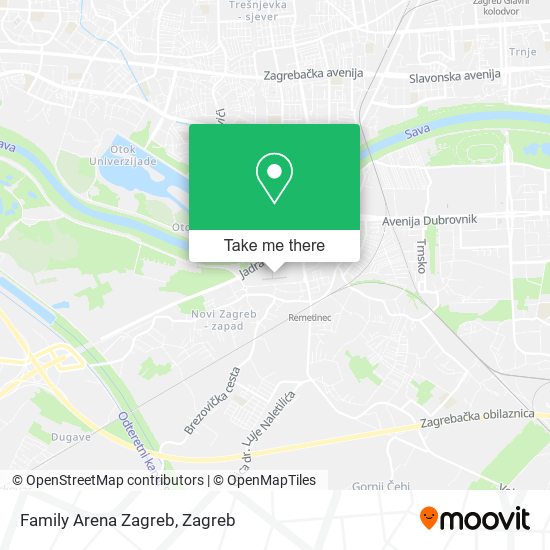 Family Arena Zagreb map