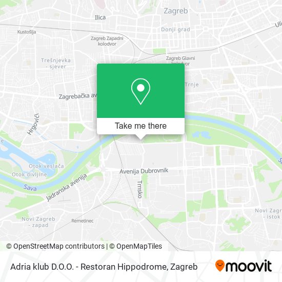 Adria klub D.O.O. - Restoran Hippodrome map