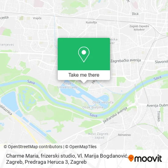 Charme Maria, frizerski studio, Vl. Marija Bogdanović, Zagreb, Predraga Heruca 3 map