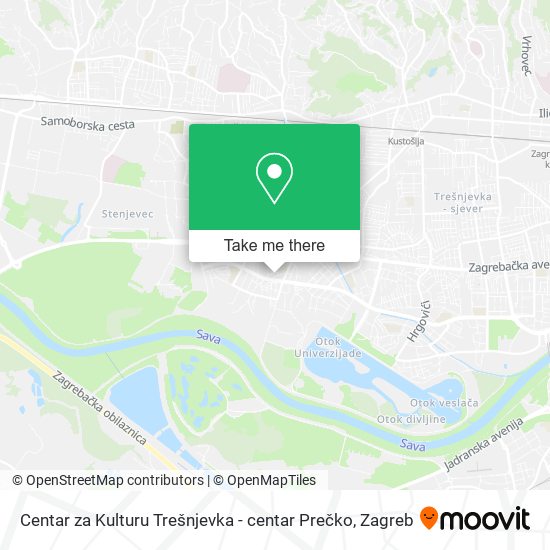 Centar za Kulturu Trešnjevka - centar Prečko map