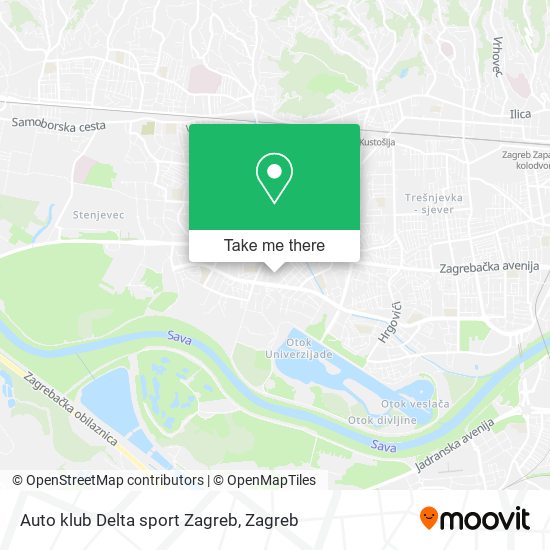 Auto klub Delta sport Zagreb map