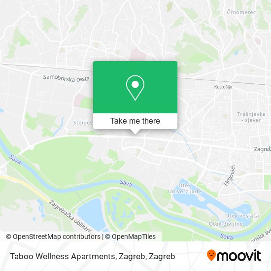 Taboo Wellness Apartments, Zagreb map