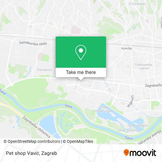 Pet shop Vavić map