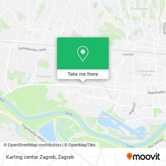 Karting centar Zagreb map