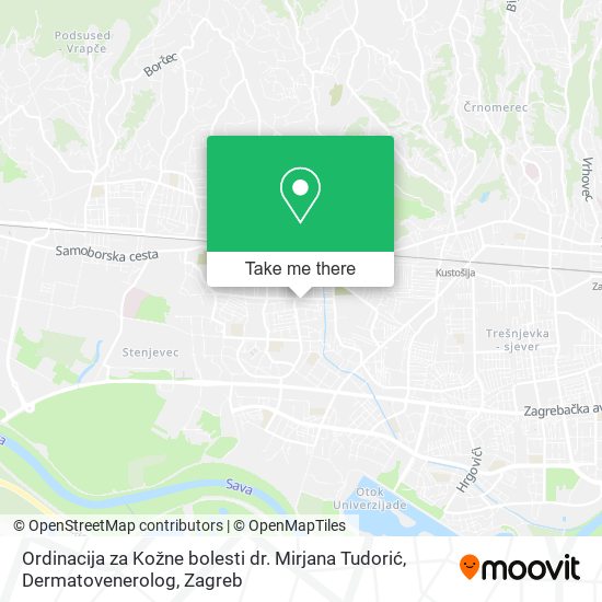 Ordinacija za Kožne bolesti dr. Mirjana Tudorić, Dermatovenerolog map