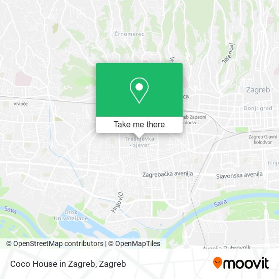 Coco House in Zagreb map