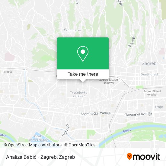 Analiza Babić - Zagreb map