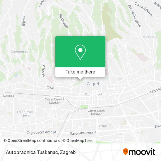 Autopraonica Tuškanac map