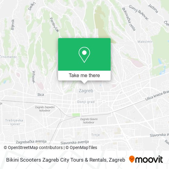 Bikini Scooters Zagreb City Tours & Rentals map