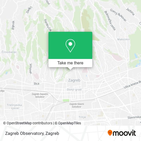 Zagreb Observatory map