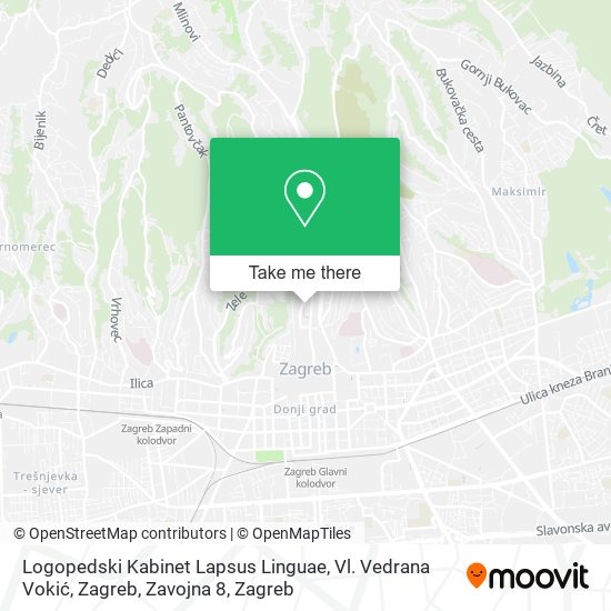Logopedski Kabinet Lapsus Linguae, Vl. Vedrana Vokić, Zagreb, Zavojna 8 map