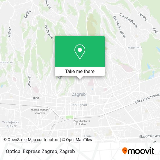 Optical Express Zagreb map