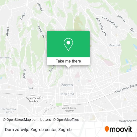 Dom zdravlja Zagreb centar map