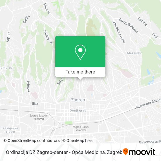 Ordinacija DZ Zagreb-centar - Opća Medicina map