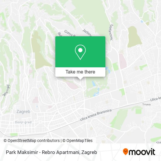 Park Maksimir - Rebro Apartmani map