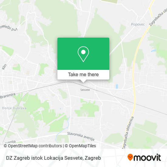 DZ Zagreb istok Lokacija Sesvete map