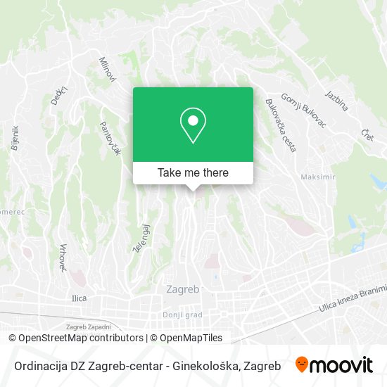 Ordinacija DZ Zagreb-centar - Ginekološka map