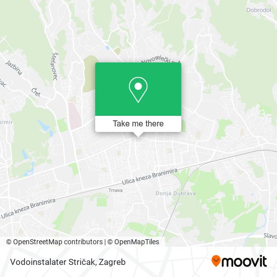 Vodoinstalater Stričak map