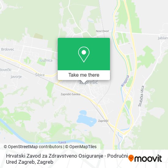 Hrvatski Zavod za Zdravstveno Osiguranje - Područni Ured Zagreb map