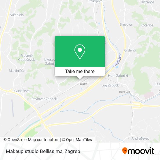 Makeup studio Bellissima map