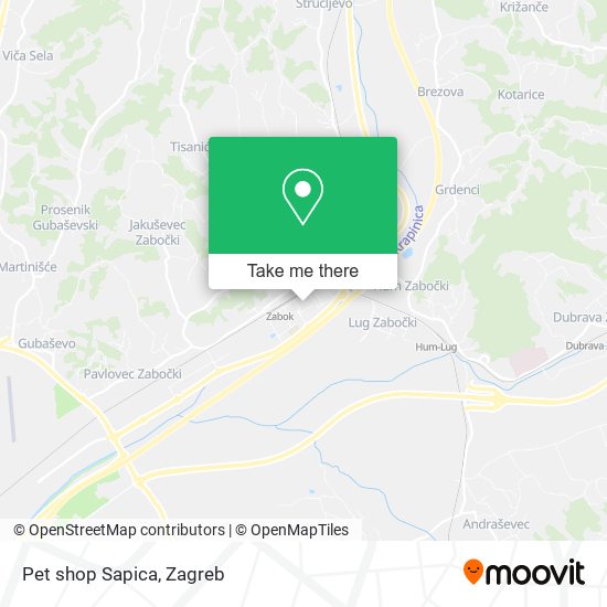 Pet shop Sapica map